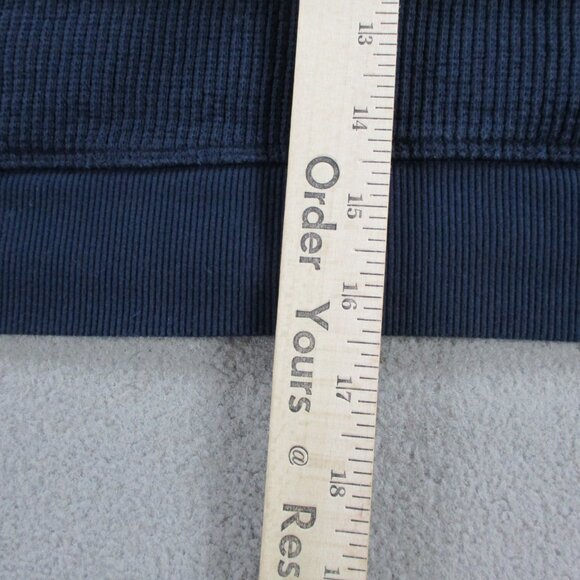 SKIMS Heavyweight Waffle Cropped Hoodie Womens XL Navy Blue Full Zip Knit EUC - Picture 9 of 10